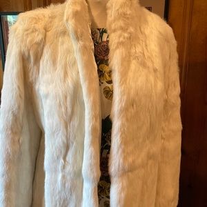Soft white Rabbit Fur Jacket